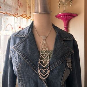 Bling Tie Necklace. Beautiful Accessory Party Wear or Gift With Adjustable Strap